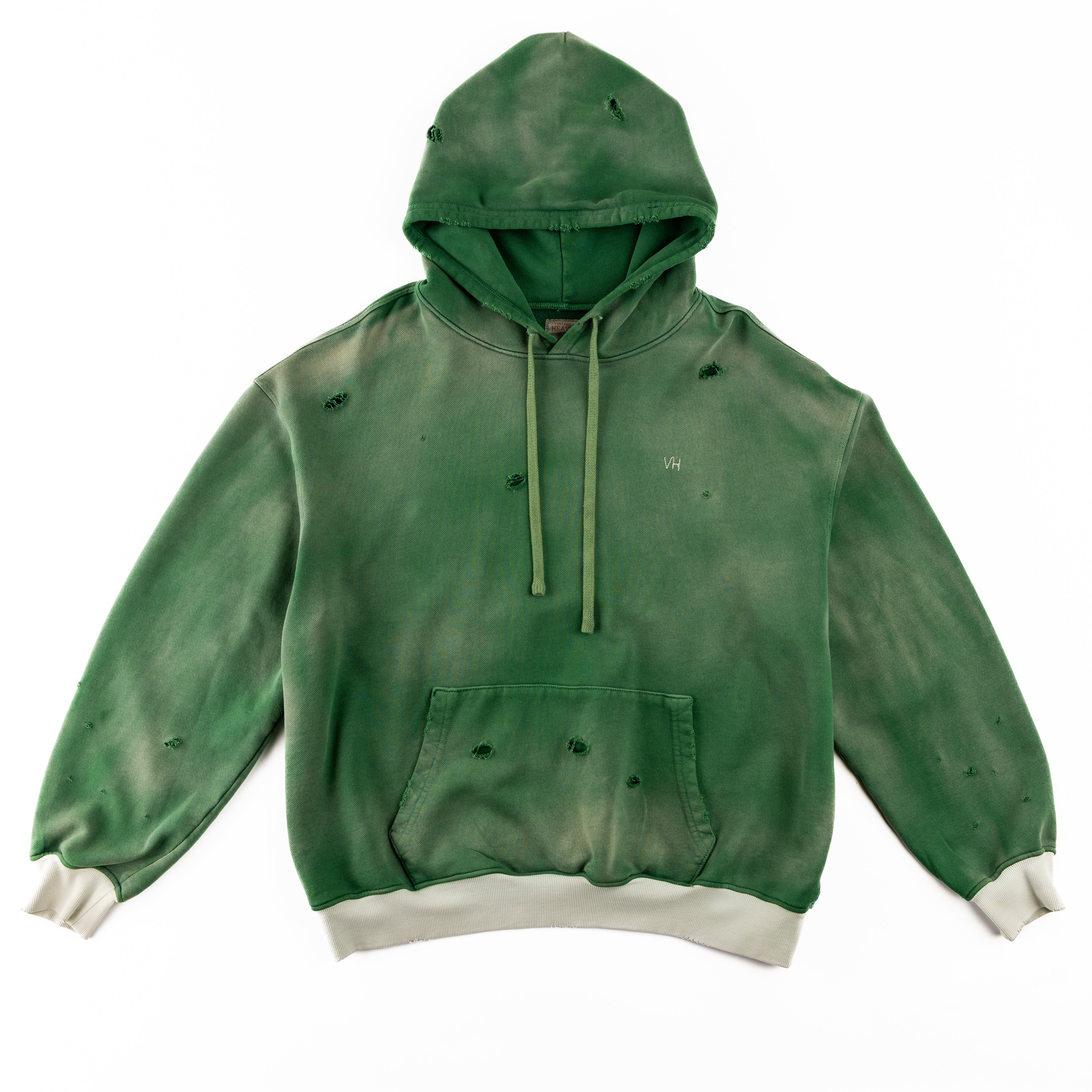 Oversized Green Sun-faded Hoodie