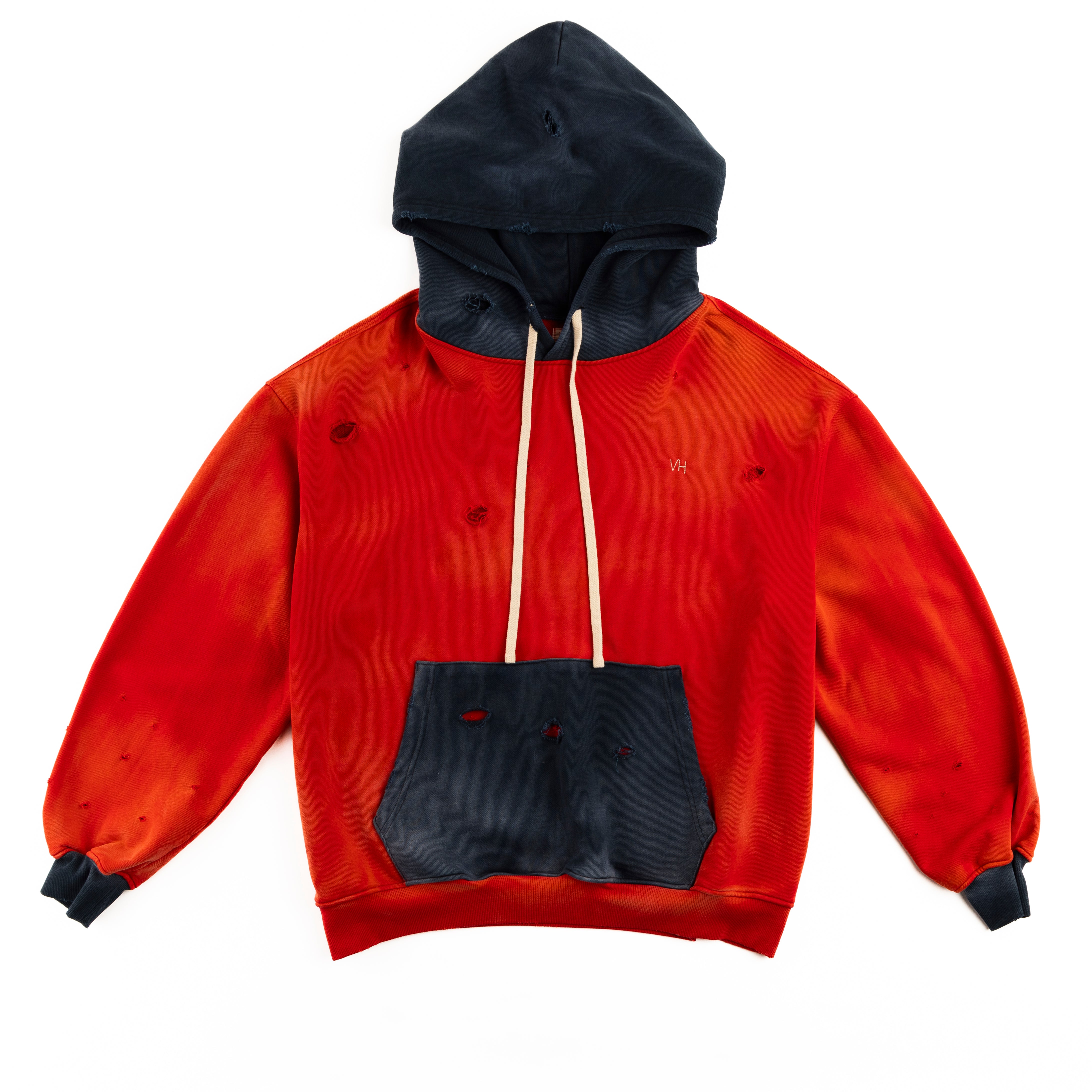 Oversized Color Block Sun-faded hoodie