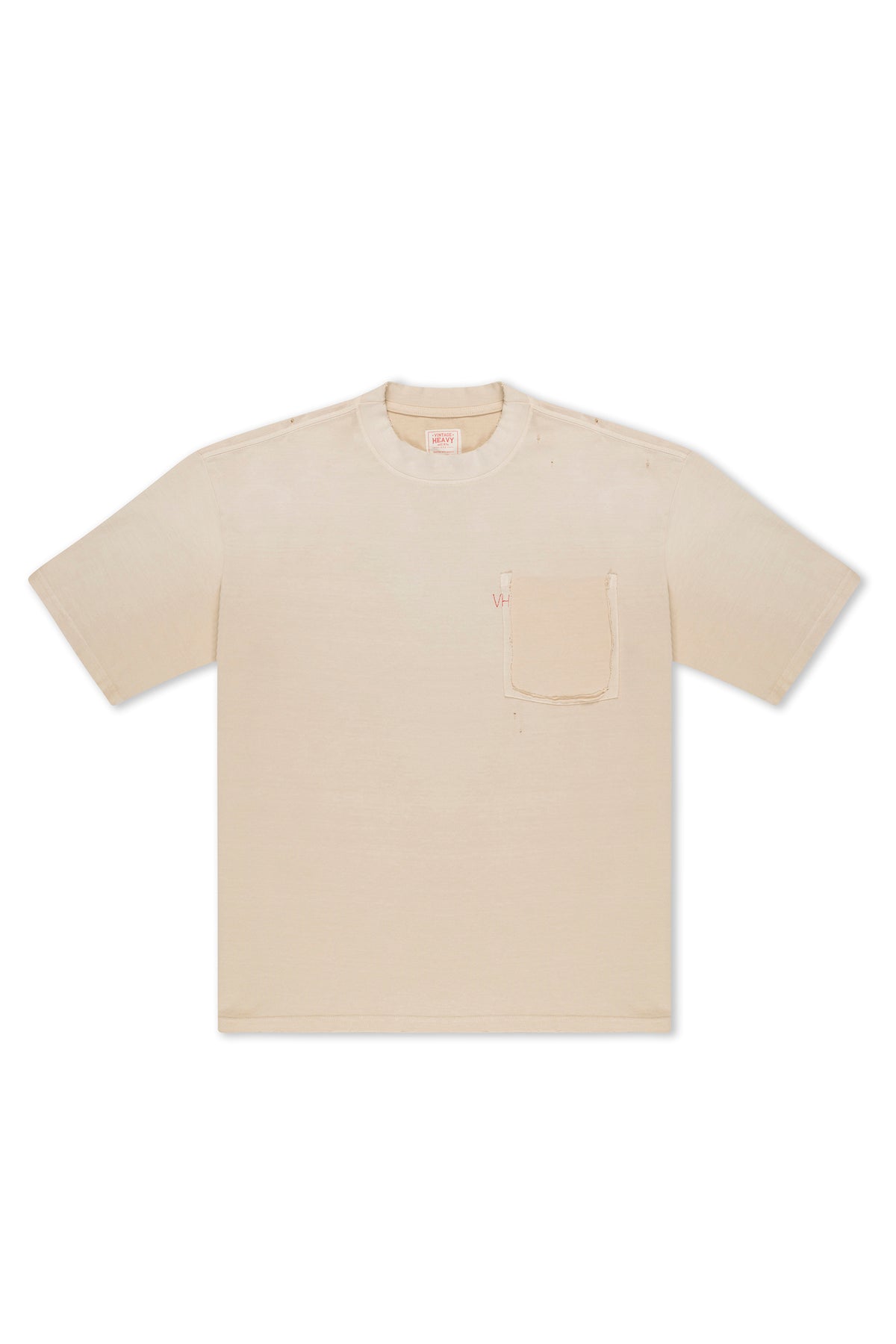 Tan Blown Out Pocket Tee