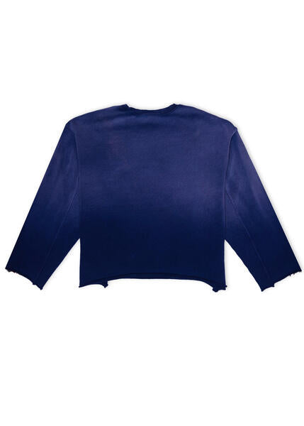 Cropped oversized crewneck (navy)