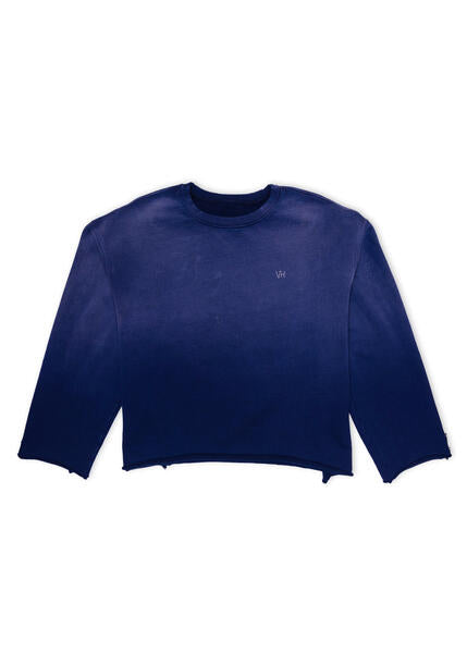 Cropped oversized crewneck (navy)