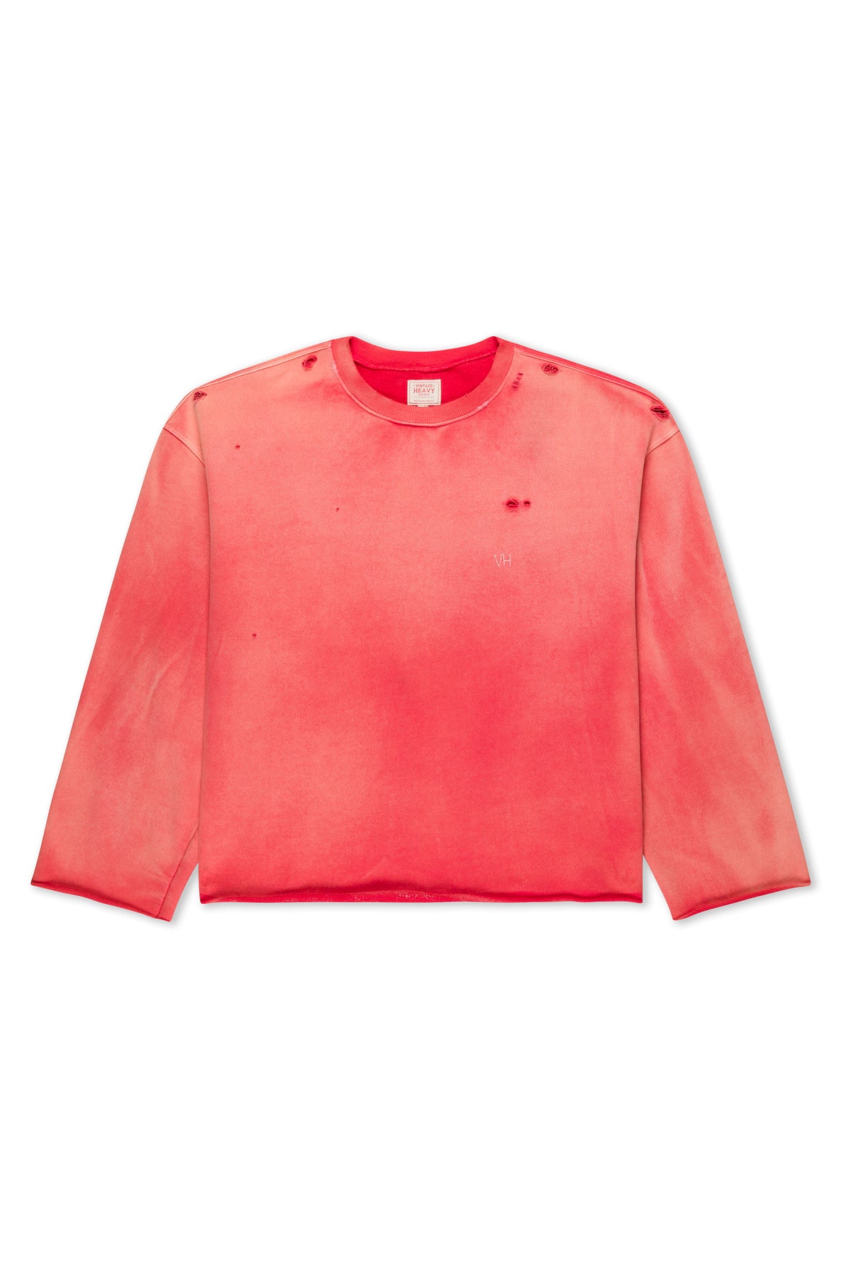 Red Cropped Aged Crewneck