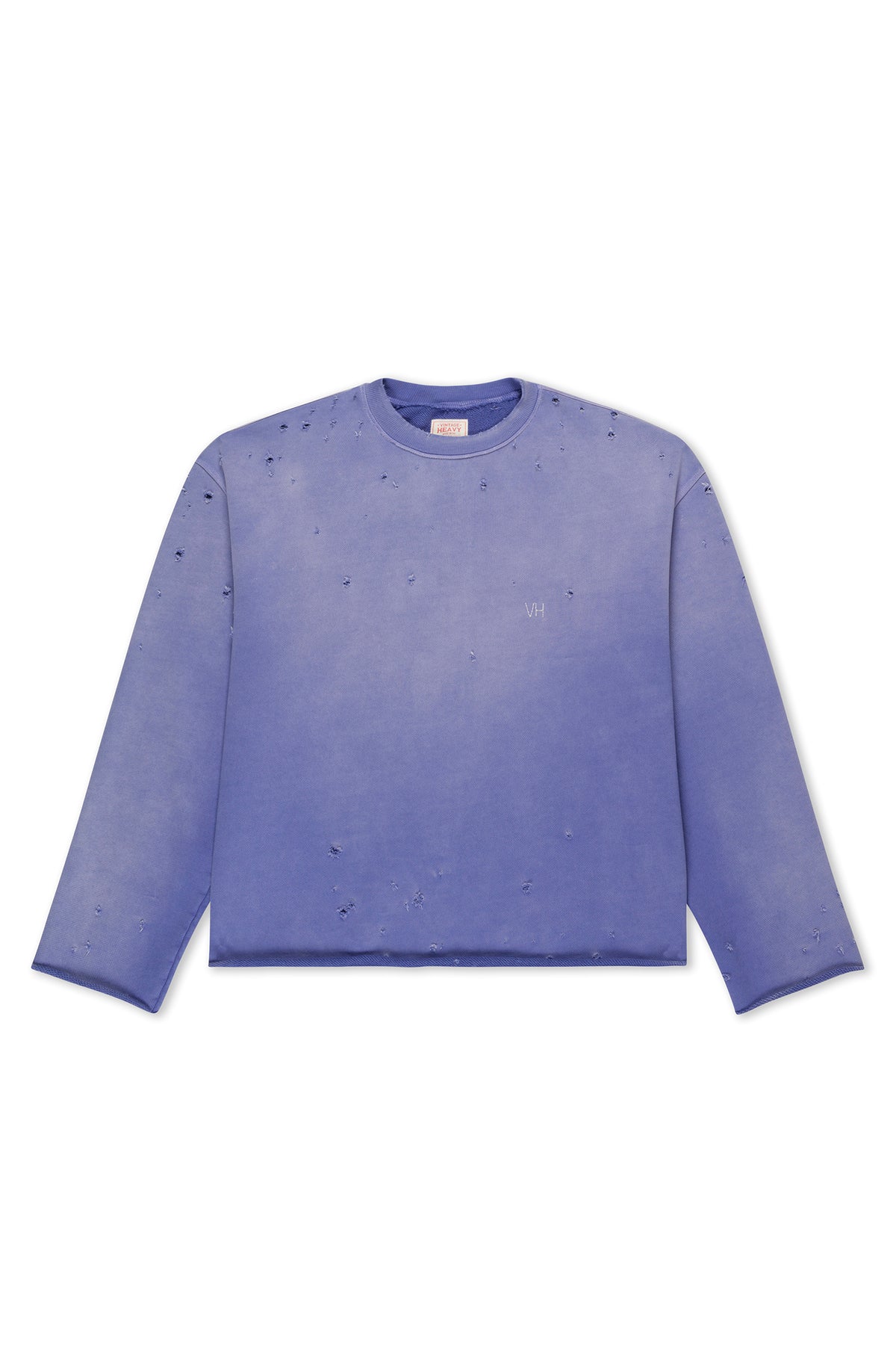 Blue Cropped Aged Crewneck