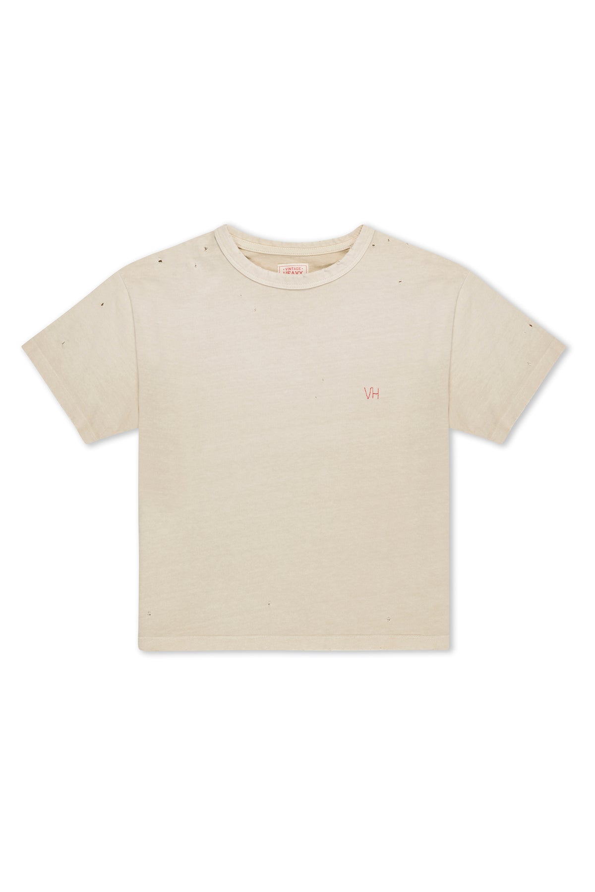 Cream Cropped Aged Tee