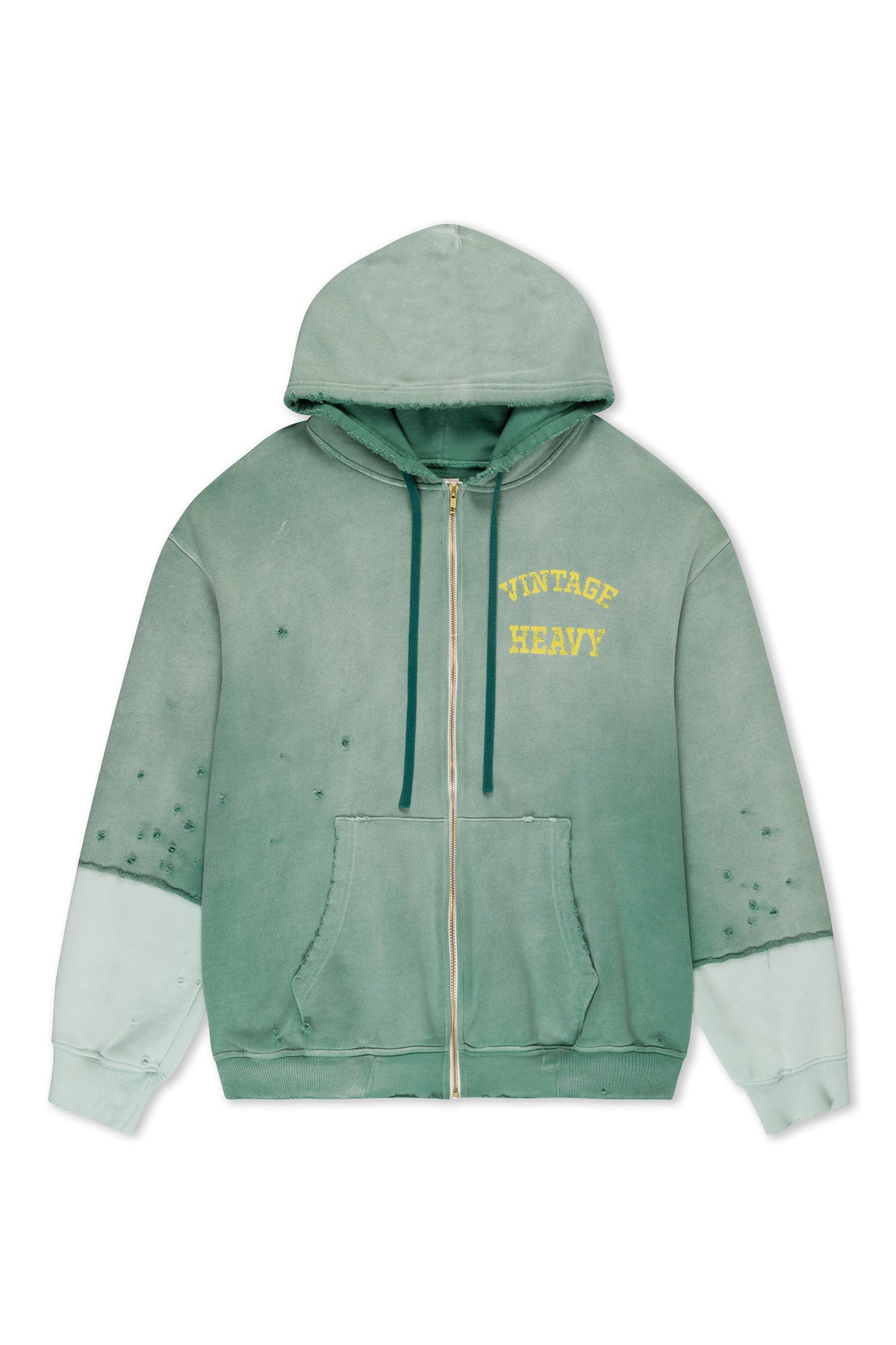 Green Vintage Heavy Zip Hoodie